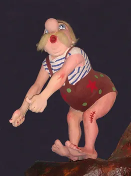Roullet Decamps automate électrique Homme tirant une flèche - Pêche sous-marine Ile-de-France, France 1948 1985.25.215 Photo Mucem / cliché : Souillac, musée de l'automate