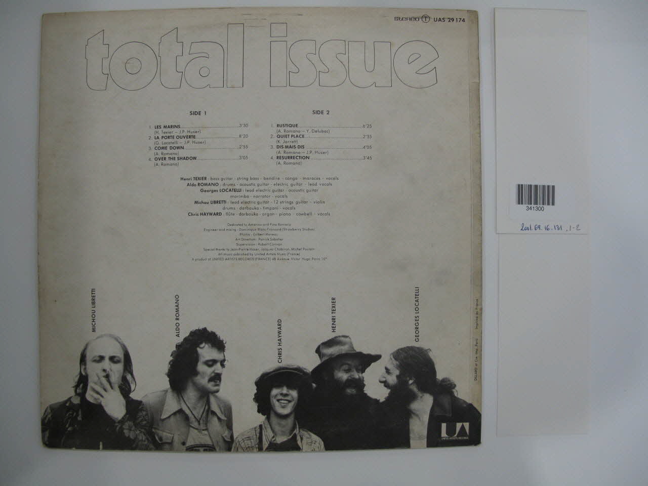 disque 33 tours Come down 2001.69.16.131.1-2 Photo Mucem