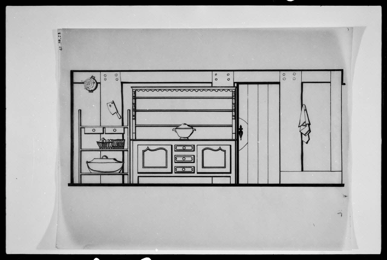 Nicaise photographie Façade du vaisselier de Monsieur J. Clément. Calque Lorraine, France 1974 Ph.1975.16.29 Photo