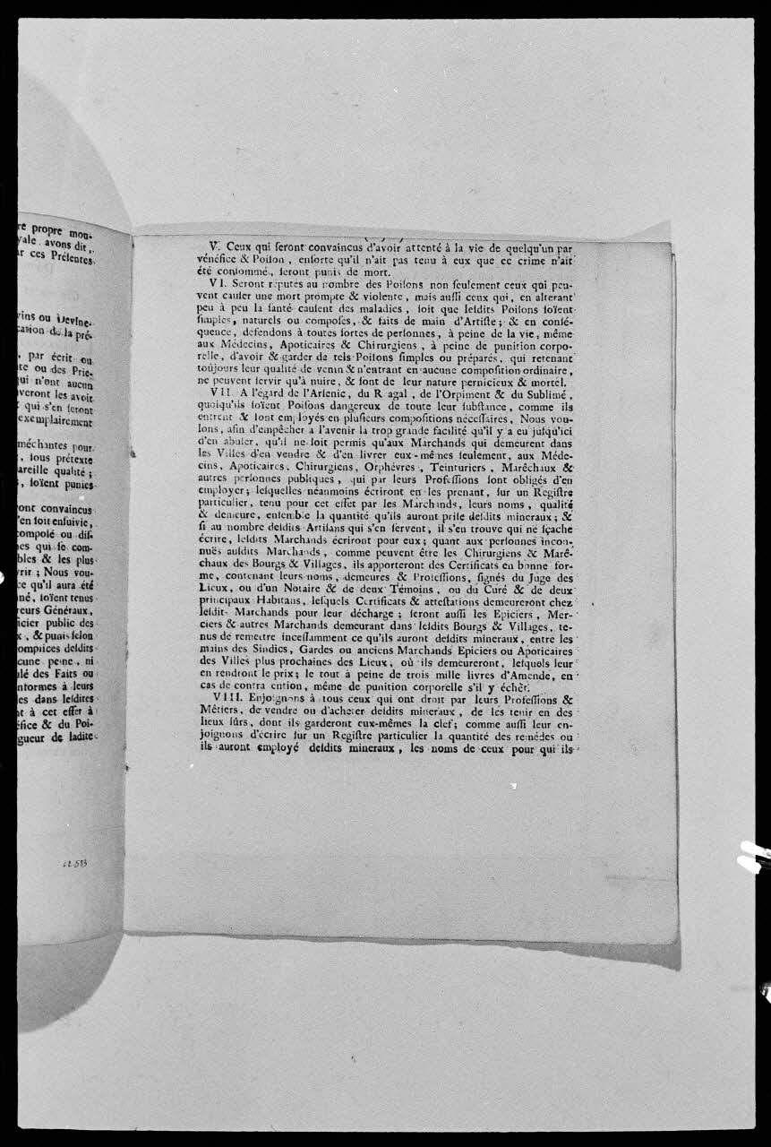 Réunion des musées nationaux - Grand Palais photographie Edit du Roy concernant les devins, les sorciers, les empoisonneurs et les délits des poisons. Troisième page France 1974/12/1 Ph.1975.4.3 Photo