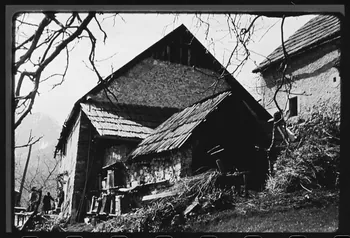Michel Perréard photographie Propriété de Monsieur Marius Nicolas. Angle Sud-Est : vue du bâtiment principal et four à pain Provence-Alpes-Côte d'Azur, France 1974 Ph.1975.58.8 Photo