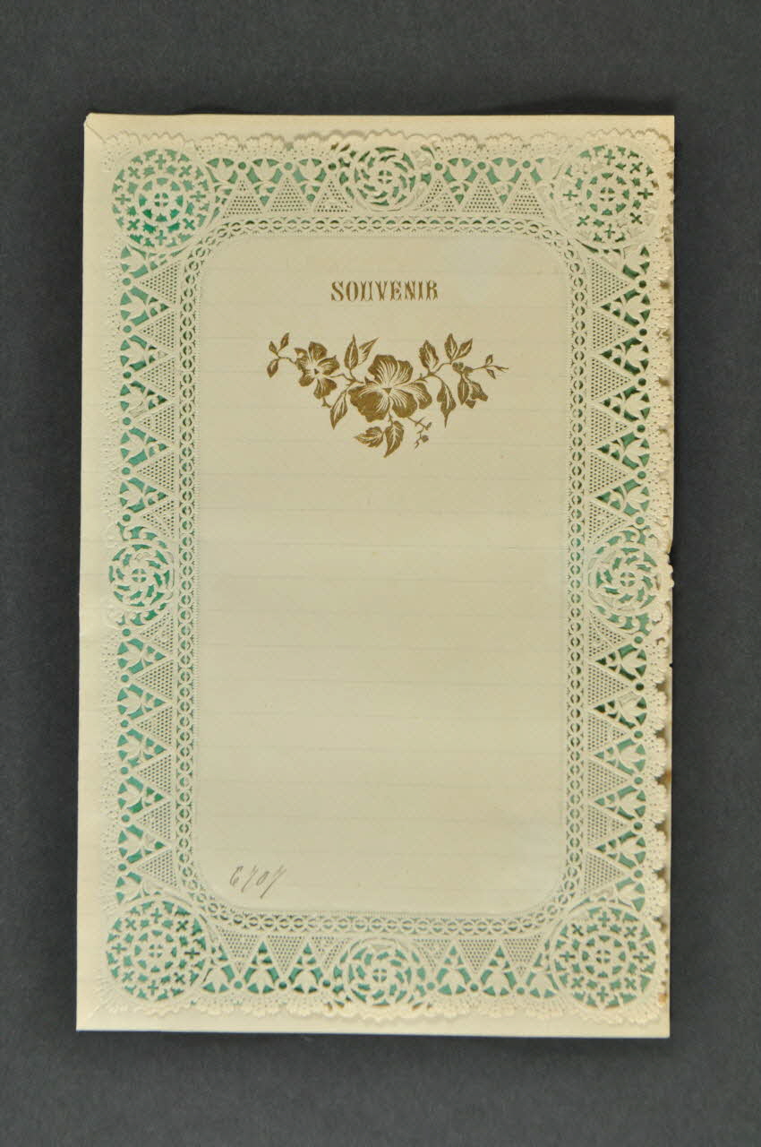 FEUILLE DE PRESENTATION papier de correspondance 1996.27.223.3 Photo Mucem