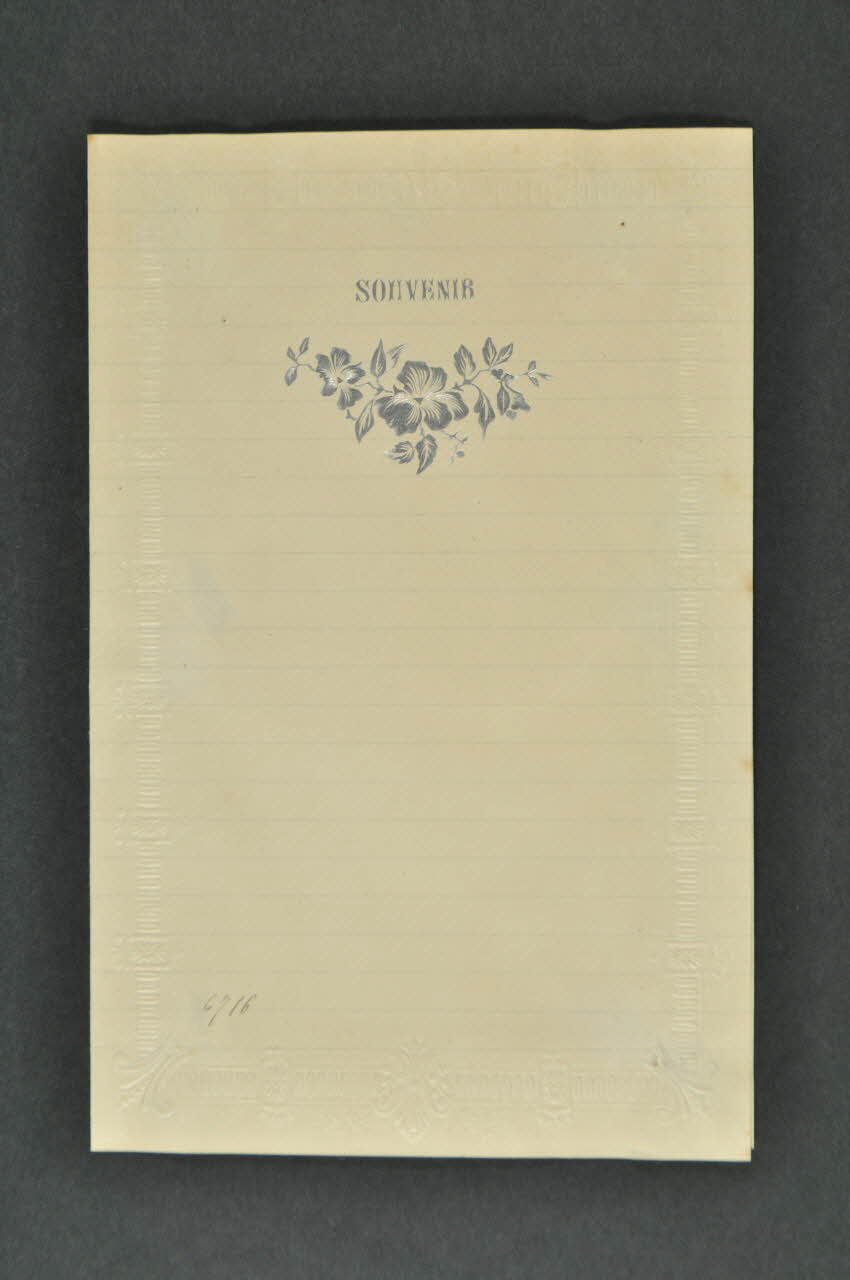 FEUILLE DE PRESENTATION papier de correspondance 1996.27.223.8 Photo Mucem