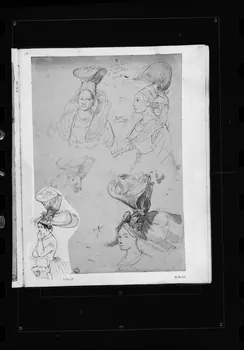 photographie Dessin rehaussé de couleurs, représentant une coiffe. Par François Lalaisse Ph.1980.2.243 Photo