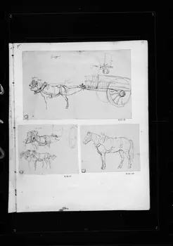 photographie Dessin rehaussé de couleurs, représentant un attelage de chevaux. Par François Lalaisse Ph.1980.2.248 Photo