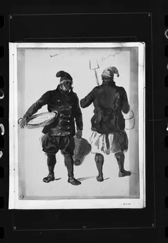 photographie Dessin rehaussé de couleurs, représentant un costume d'homme. Par François Lalaisse Ph.1980.2.252 Photo