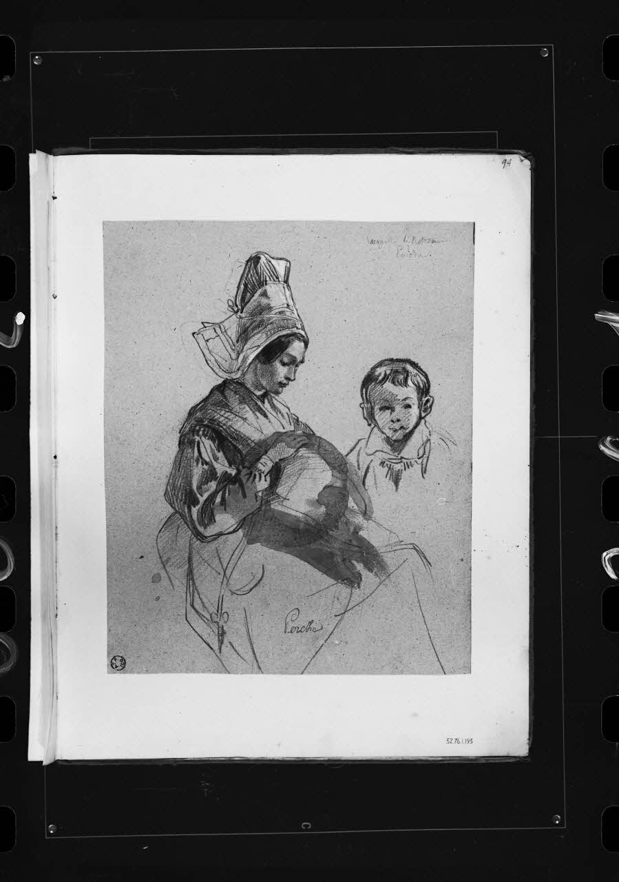 photographie Dessin rehaussé de couleurs, illustrant un certain rapport entre les classes d'âges. Par François Lalaisse Ph.1980.2.261 Photo