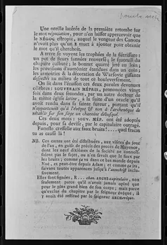 photographie Carte de vœux humoristique et politique, datée de 1784. Libelle contre le procès de Mayence. "Carte de visite du jour de l'an". Pointe sèche Ph.1980.2.329 Photo