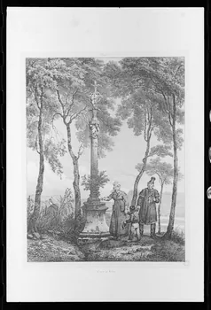 photographie Estampe représentant une croix de chemin. "Croix de Léry". Lithographie de G. Engelmannn à Villeneuve et Ville-Adam Ph.1980.2.353 Photo