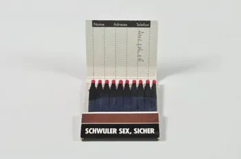 POCHETTE D'ALLUMETTES Schwuler sex, sicher (sexe homosexuel, plus sûr) 2002.104.16 Photo Mucem