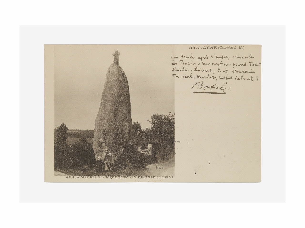 carte postale MENHIR DE TREGUNC PRES PONT-AVEN Finistère 1903 018424 Photo