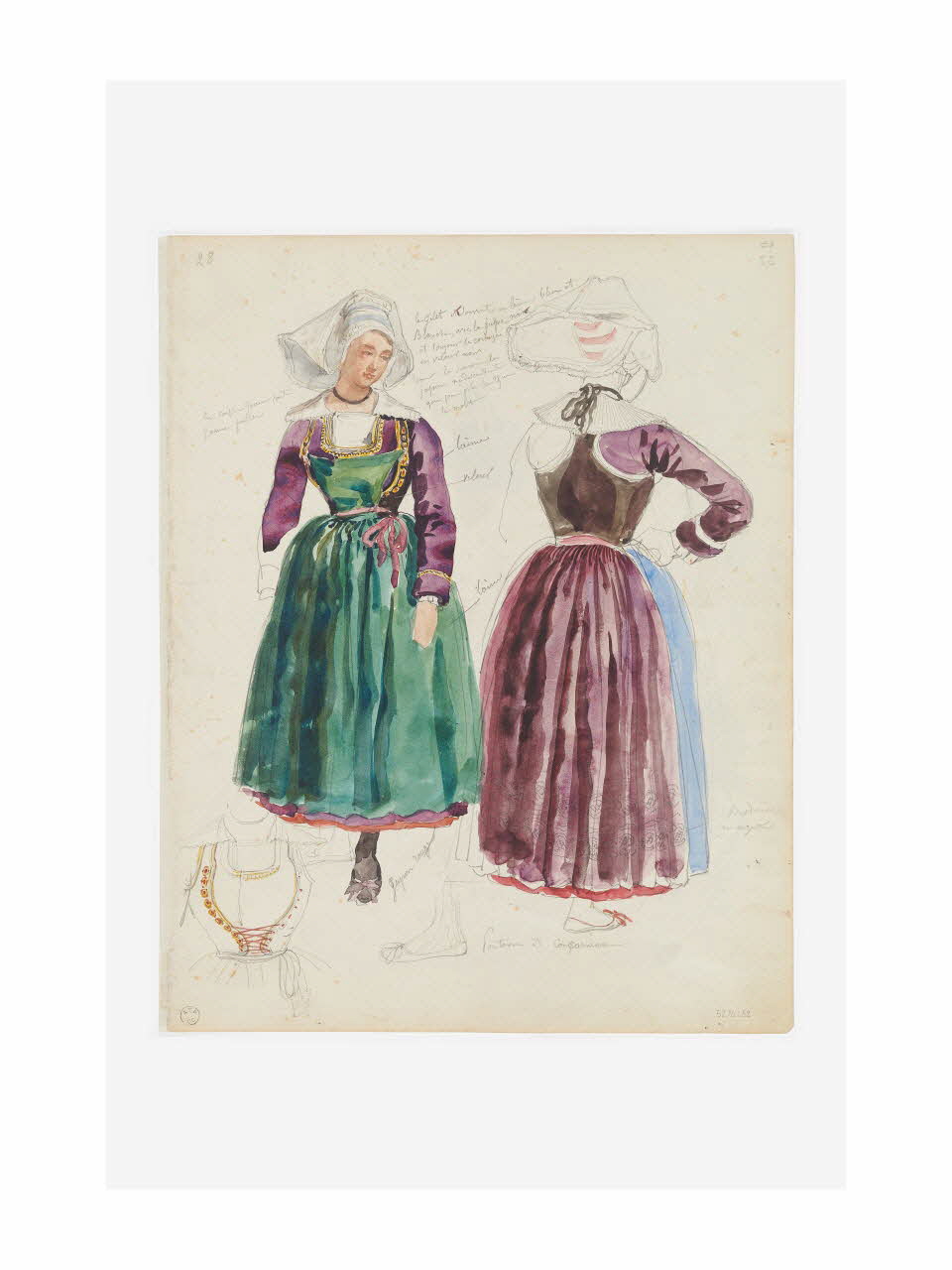 Lalaisse François Hippolyte carnet de dessins Femme de Pont-Aven et Concarneau Bretagne, France 1843 1952.76.1.52 Photo