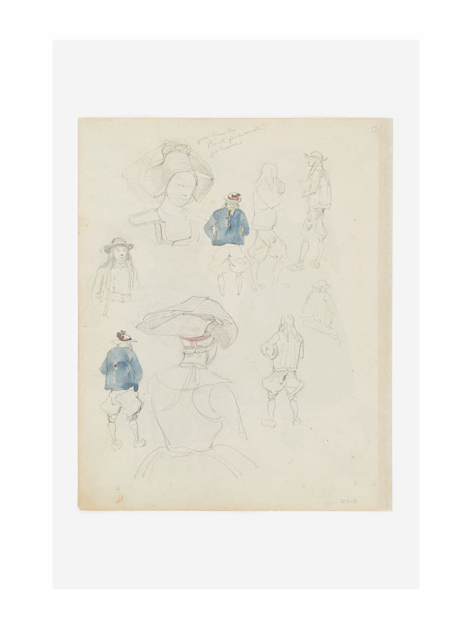 Lalaisse François Hippolyte carnet de dessins Paysans des environs de Pont-Aven et Concarneau Bretagne, France 1843 1952.76.1.53 Photo