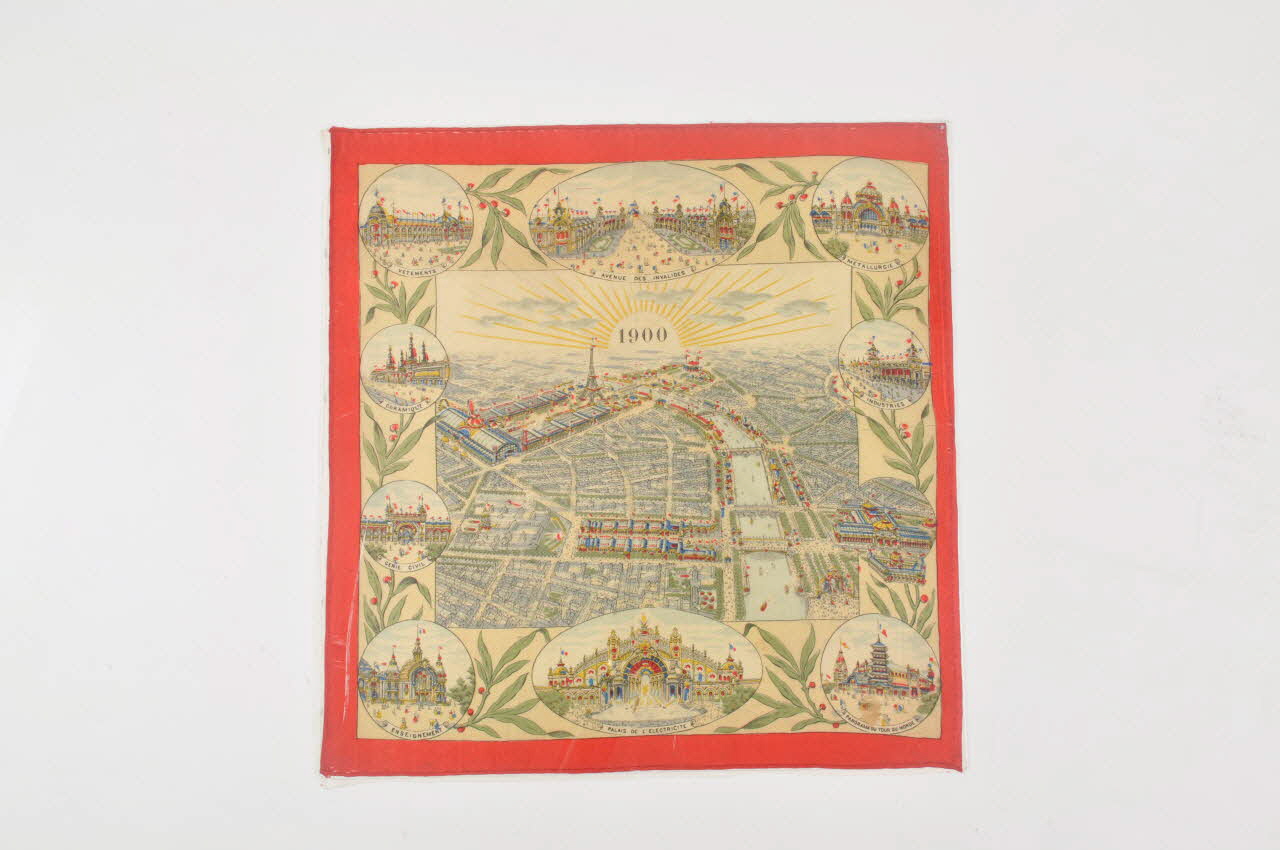 MOUCHOIR SOUVENIR exposition universelle de Paris de 1900 2001.4.19.1 Photo Mucem
