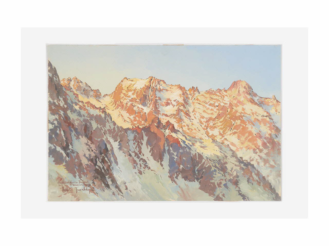 Théophile-Jean Delaye peinture Versant Nord du Toubkal, le soir sur l'Ouanoukrim Rabat-Salé-Kénitra, Maroc 1928-1931 2019.6.1 Photo Mucem/ Yves Inchierman