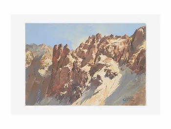 Théophile-Jean Delaye peinture Les clochetons de l'Ouanoukrim, Haut Atlas Rabat-Salé-Kénitra, Maroc 1928-1931 2019.6.4 Photo Mucem/ Yves Inchierman