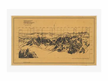 Théophile-Jean Delaye croquis Croquis du Massif du Toubkal, zone des massifs U et V Rabat-Salé-Kénitra, Maroc 1928-1931 2019.8.12 Photo Mucem/ Yves Inchierman