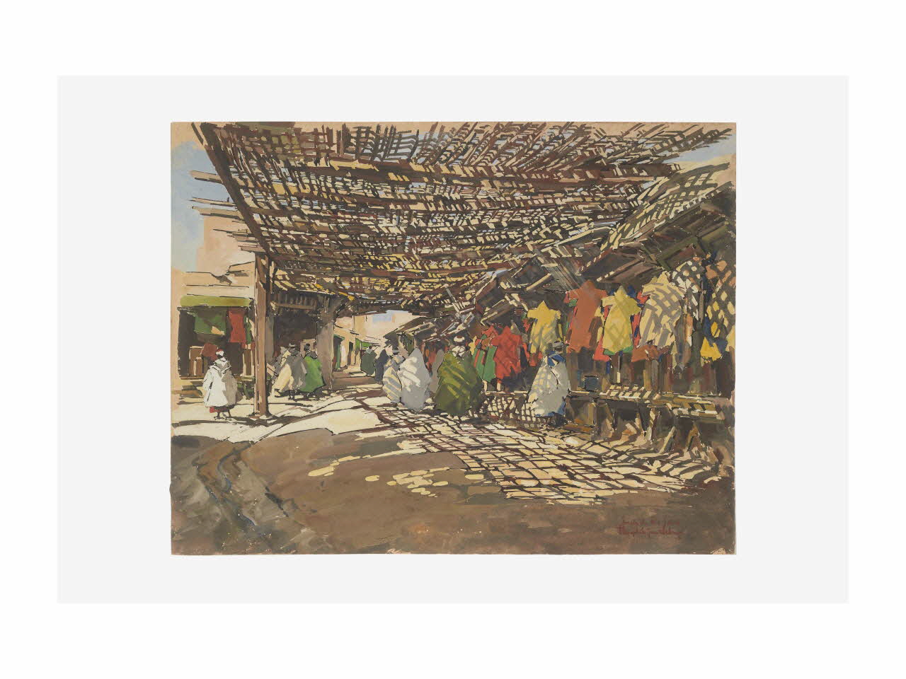 peinture Souk à Fès Jdid, Maroc 2019.8.33 Photo Mucem/ Yves Inchierman