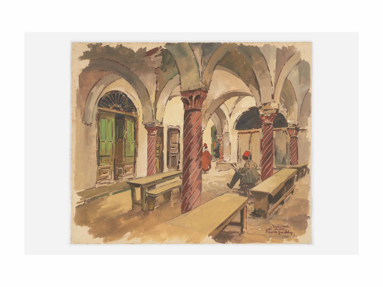 aquarelle Souk el Berka à Tunis, Tunisie 2019.8.35 Photo Mucem/ Yves Inchierman