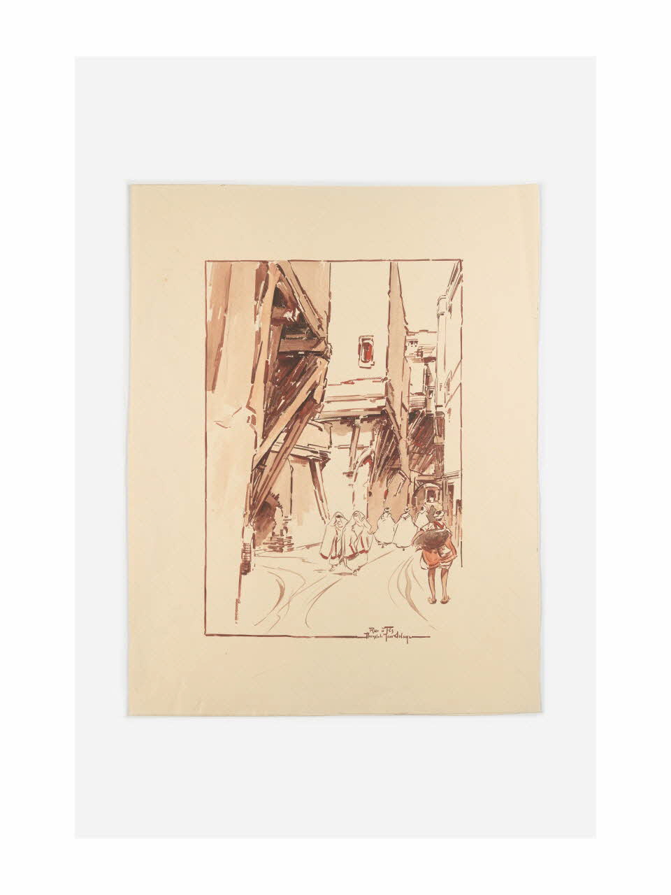 dessin Rue à Fès, Maroc 2019.8.36 Photo Mucem/ Yves Inchierman