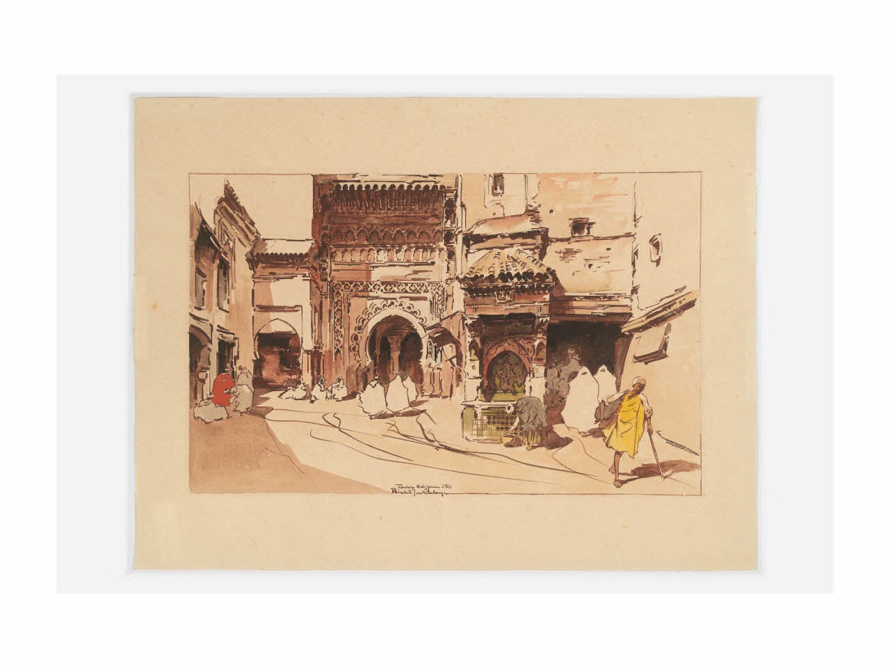dessin Fontaine Nejjarine à Fès 2019.8.39 Photo Mucem/ Yves Inchierman