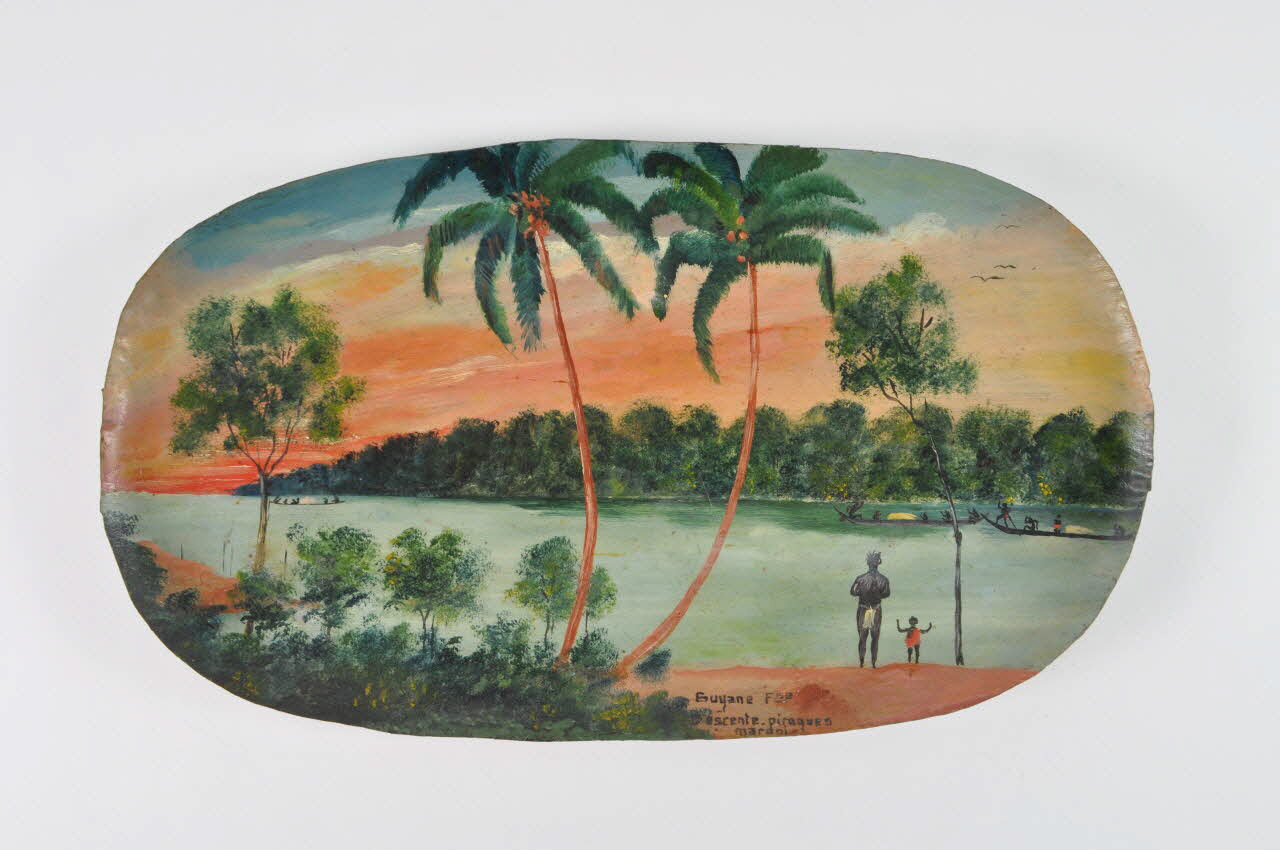 Daniel Capbal tableau Guyane Fse - Descente pirogues Maroni Guyane, France 1930-1940 2001.41.22 Photo Mucem