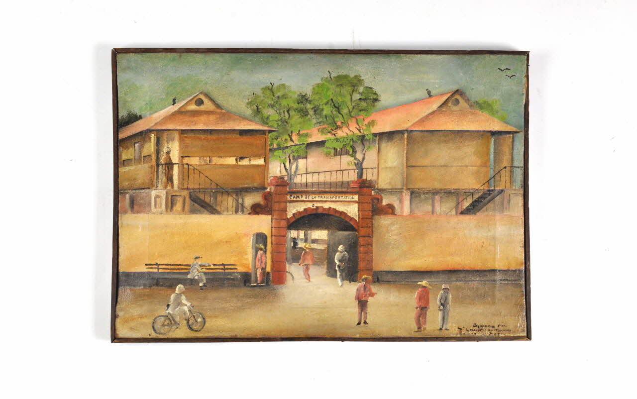 tableau Guyane Fse. Saint-Laurent-du-Maroni. Entrée du bagne Guyane, France 1930-1950 2001.41.27 Photo Mucem