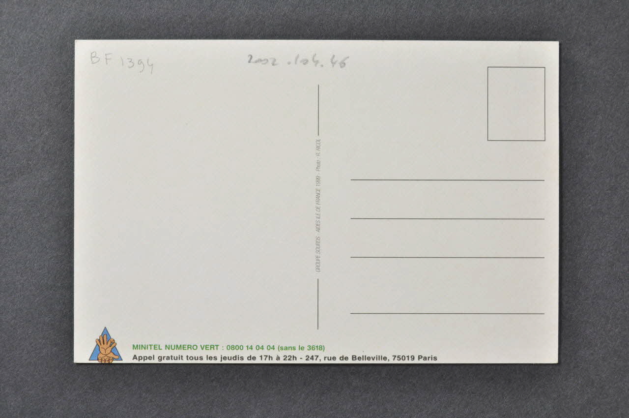 Aides Ile-De-France / Groupe Sourds carte postale France 1999 2002.104.46 Photo Mucem