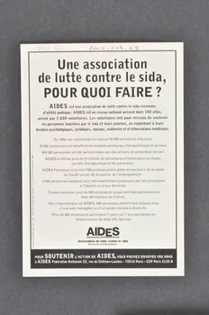 AIDES carte "Il suffirait de pas grand-chose pour que les malades du sida puissent avaler quelque chose à l'HOPITAL." France 1995 2002.104.49 Photo Mucem