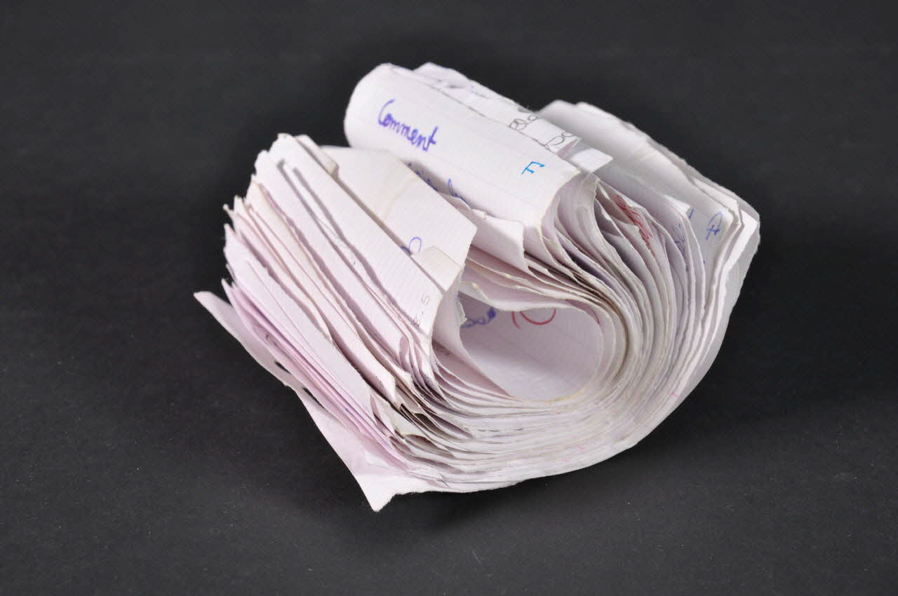 Benoît Félix document Feuilles manuscrites de questions Île-de-France, France 2000 2002.104.68.1-43 Photo Mucem