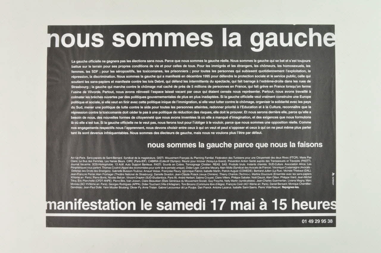 Act Up-Paris affiche "Nous sommes la gauche" Île-de-France, France 1997 2002.105.2 Photo Mucem