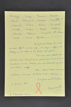 Hôpital Pasteur - Personnel et malades ; Bernard Ragouin document "Philippe, Serge... Au fil du temps les noms se sont effacés... mon Amour pour vous demeurera jusqu'à mon dernier souffle". Île-de-France, France 1999/12 2002.106.14 Photo Mucem