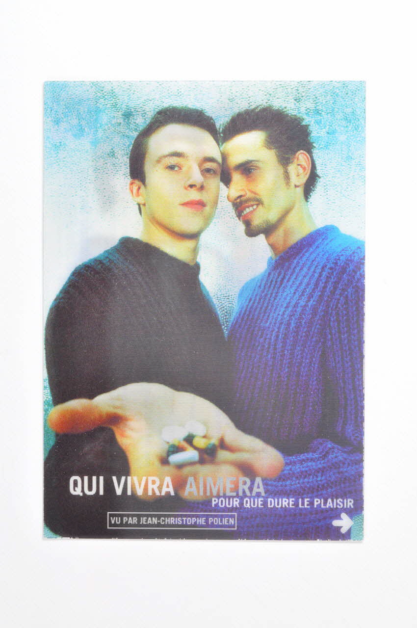 Secrétariat d'Etat à la Santé et aux Handicapés / CFES carte postale "Qui vivra aimera. Pour que dure le plaisir" France 2001-2002 2002.107.21 Photo Mucem