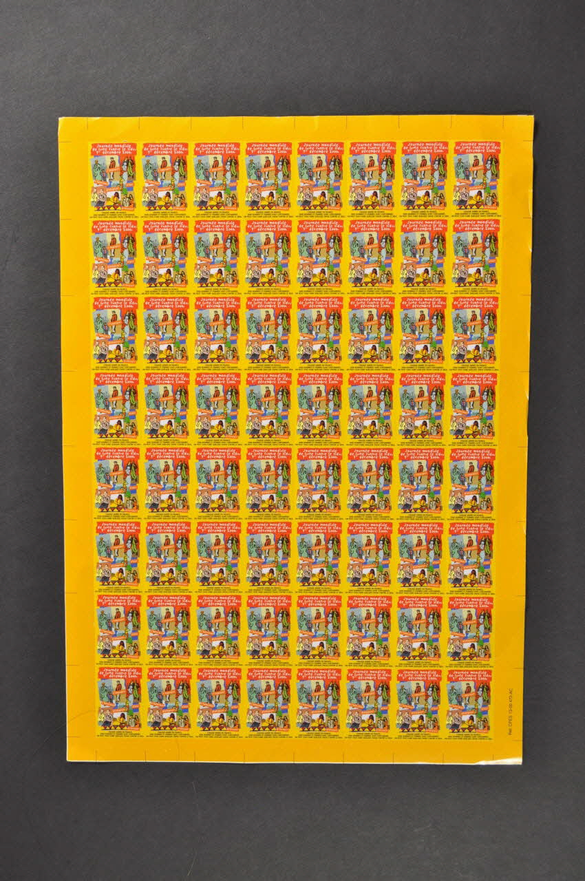 Institut National de Prévention et d'Education pour la Santé (INPES) timbre Journée mondiale de lutte contre le sida 1er décembre 2000 France 2000 2002.107.27 Photo Mucem