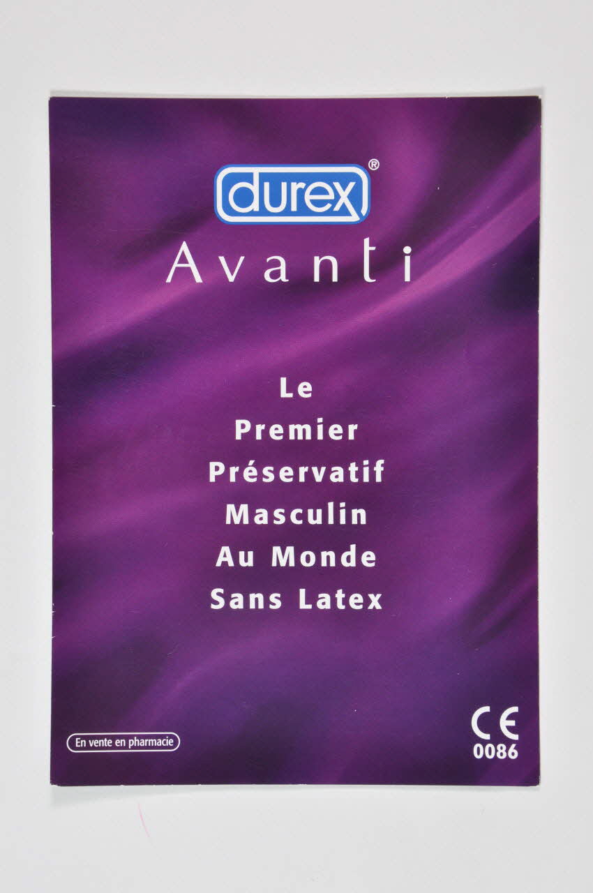 Durex prospectus Durex Avanti. Le premier préservatif masculin au monde sans latex France 2002 2002.108.8 Photo Mucem