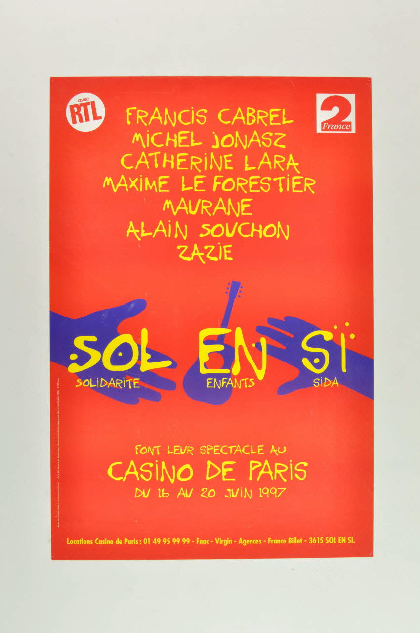 Solidarité Enfants SIDA (Sol En Si) affiche Sol en Si Nouvel album" France 1997 2002.109.2  Photo Mucem