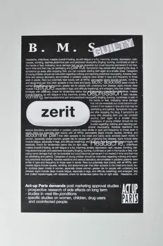 Act Up-Paris affichette "BMS Zerit" / Guilty (coupable) France 2002/7/11 2002.110.10  Photo Mucem