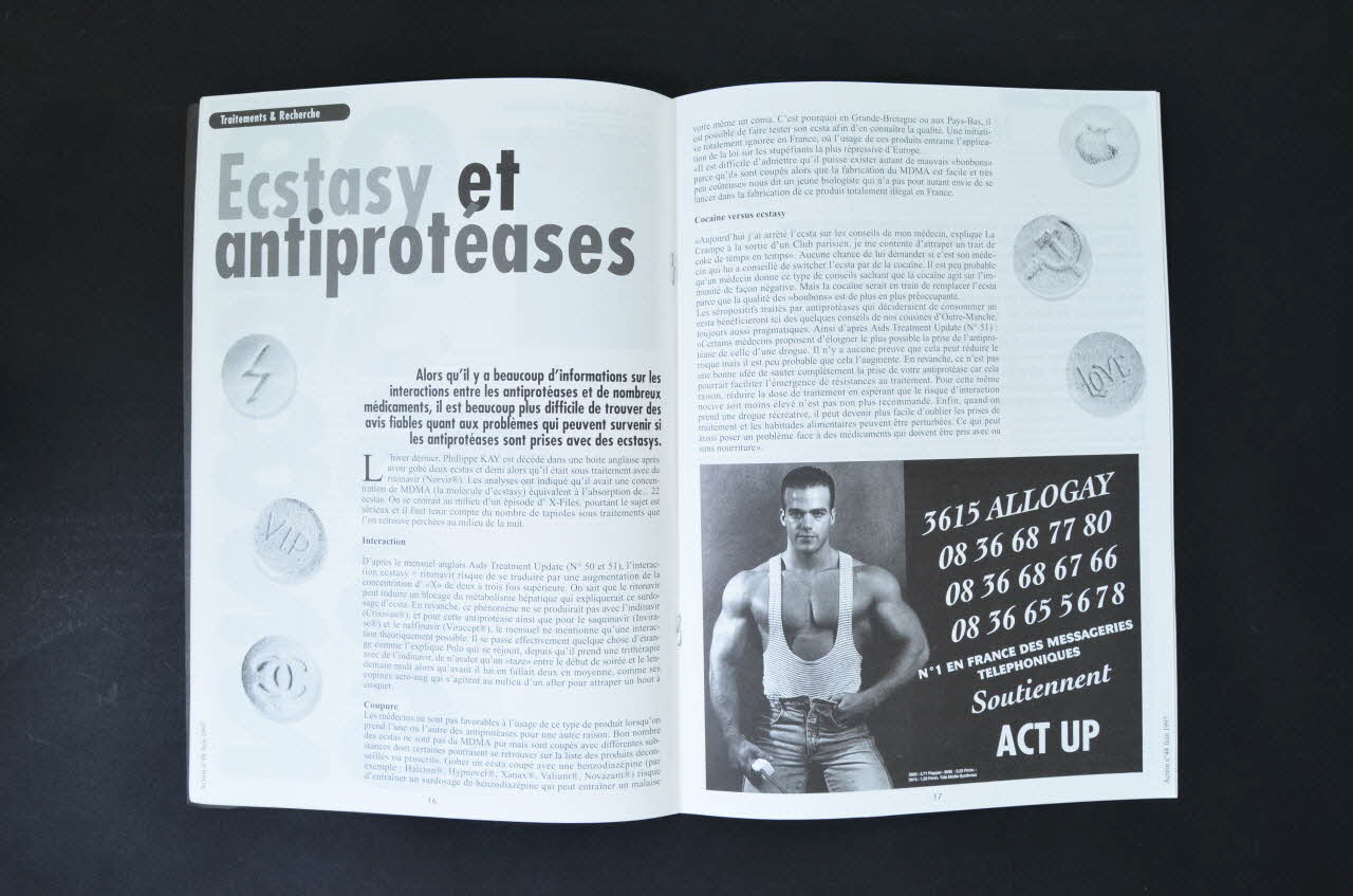 Act Up-Paris journal Journal "Action" n°48 / "Information = pouvoir" Île-de-France, France 1997/6 2002.110.40 Photo Mucem