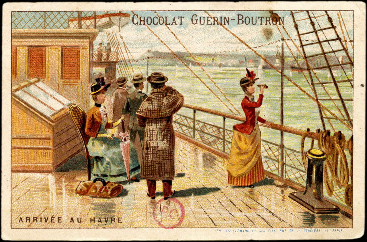 Pierre Vieillemard carte réclame ARRIVEE AU HAVRE Paris 1889-1895 1994.31.74.1 Photo
