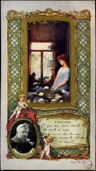 Charles Lucien Léandre ; Draeger frères carte réclame chromo Paris 1912 1992.25.2.1 Photo
