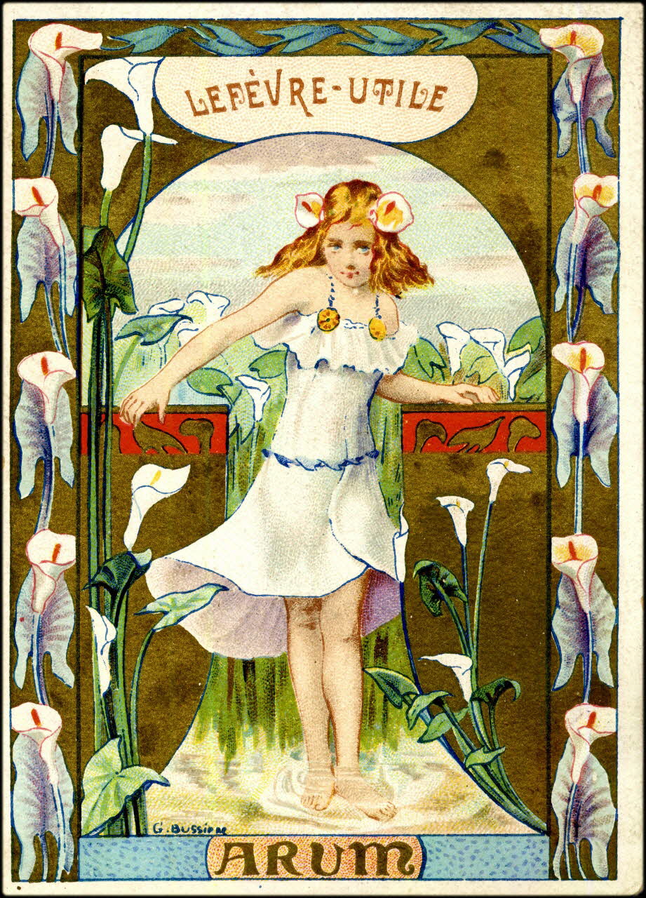 Bussière G. ; Imprimerie H. Laas carte réclame chromo Paris 1900-1905 1995.1.245.1 Photo