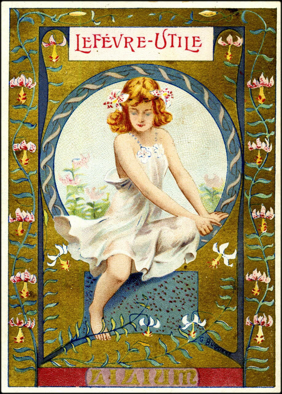 Bussière G. ; Imprimerie H. Laas carte réclame chromo Paris 1900-1905 1995.1.245.4 Photo