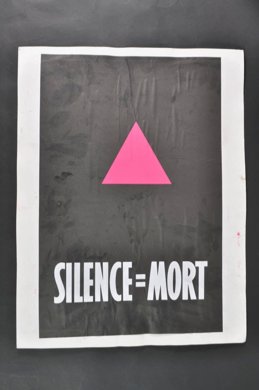 pancarte "Silence = mort / Des droits pour les transgenres" 2002.110.96 Photo Mucem