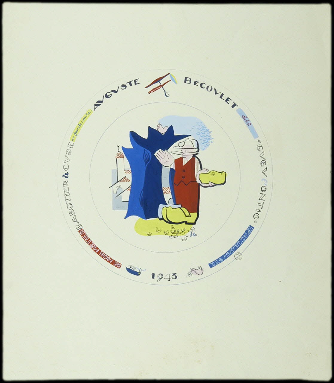 Jacques Barré dessin Projet d'assiette 1943 1943.13.1 Photo