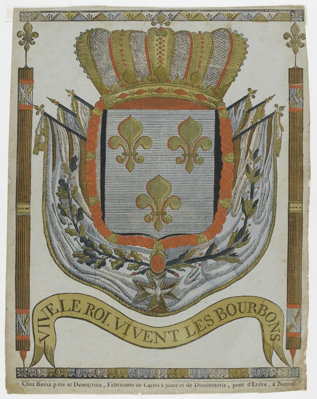 Pierre Vincent Roiné ; Dumoutier imagerie ancienne VIVE LE ROI. VIVENT LES BOURBONS Pays de la Loire, France 1817-1820 1950.21.5 Photo PHOTO RMN - THIERRY LE MAGE