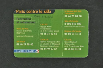 carte Paris contre le sida (carte orange) / Consultations  de dépistage anonyme et gratuit / Prévention et information 2002.112.106 Photo Mucem