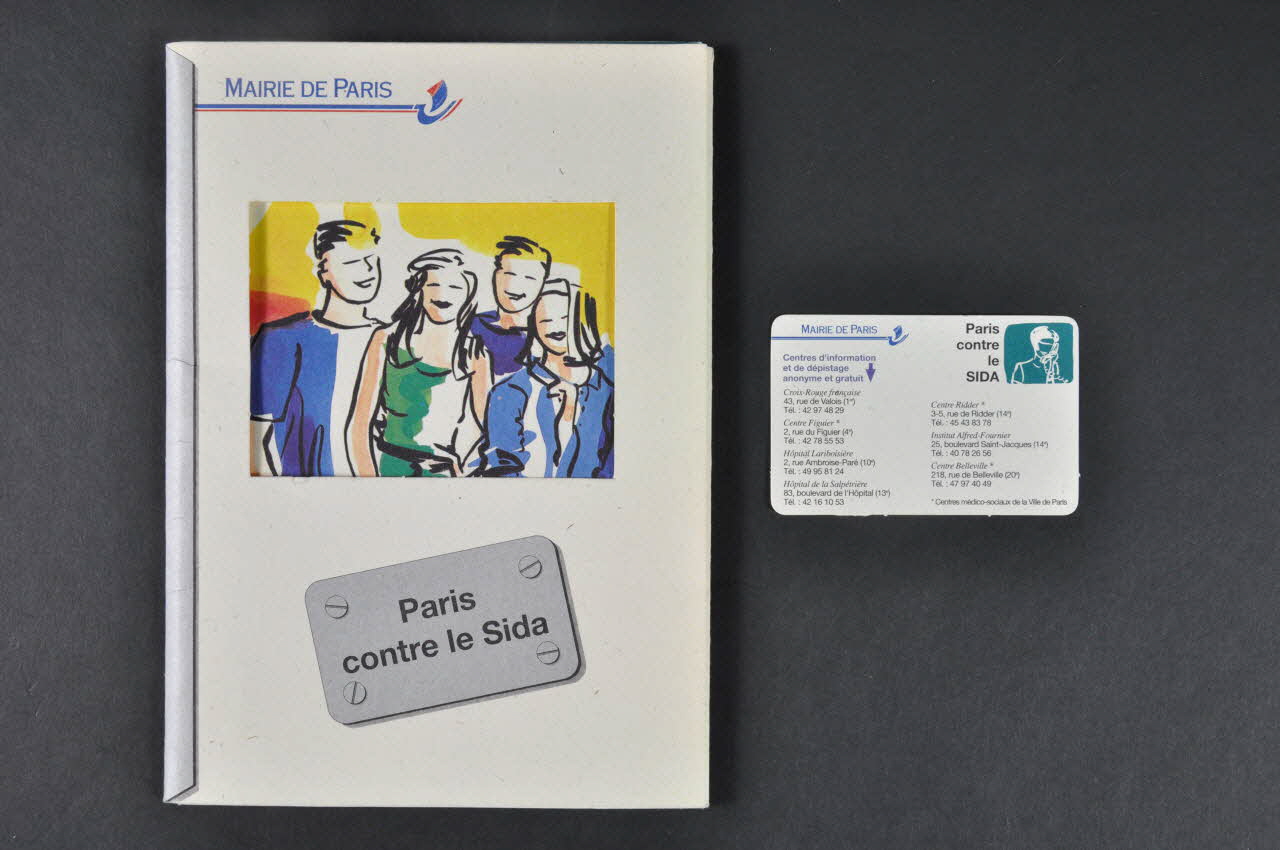 Bertrand Delanoë Dépliant "Paris contre le sida" Île-de-France, France 1994 2002.112.107.1-2 Photo Mucem