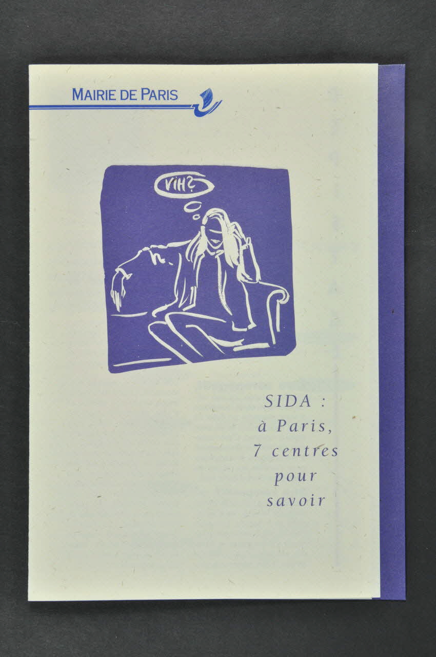 Bertrand Delanoë BROCHURE "SIDA: à Paris 7 centres pour savoir" Île-de-France, France 1994 2002.112.107.3 Photo Mucem