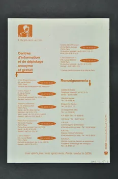Bertrand Delanoë BROCHURE "SIDA: se protéger et s'informer à Paris" Île-de-France, France 1994 2002.112.107.4 Photo Mucem