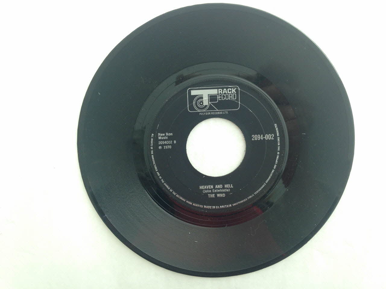 The Who ; Polydor disque 45 tours Heaven & hell Grande-Bretagne 1970 2001.69.16.3783 Photo Mucem